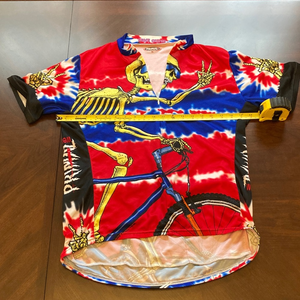 Primal Wear Red and Blue Skeleton Cycling Jersey